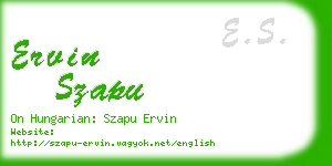 ervin szapu business card
